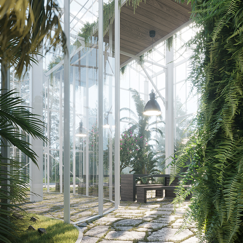 Digital image of a greenhouse
